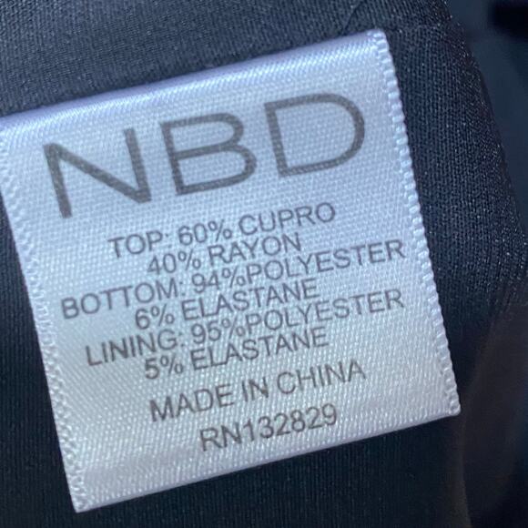 NBD Revolve Bustier Mini Dress Off Shoulder Long Sleeve Black Womens Medium - Picture 7 of 8